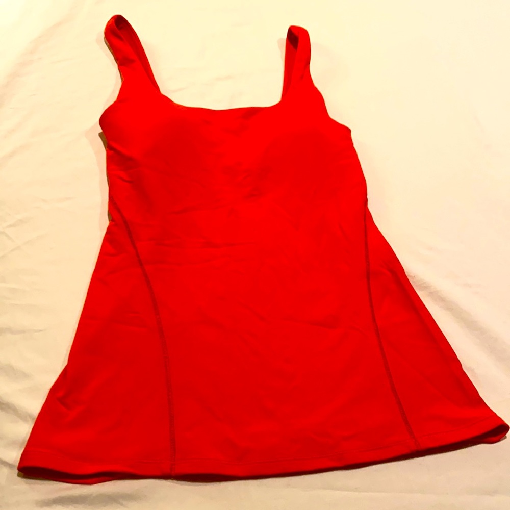Lululemon orange/red athletic top, 4
